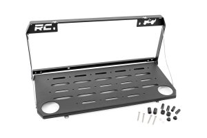 Jeep Wrangler JL Tailgate Table - Rough Country - Folding - Black - '21-'24
